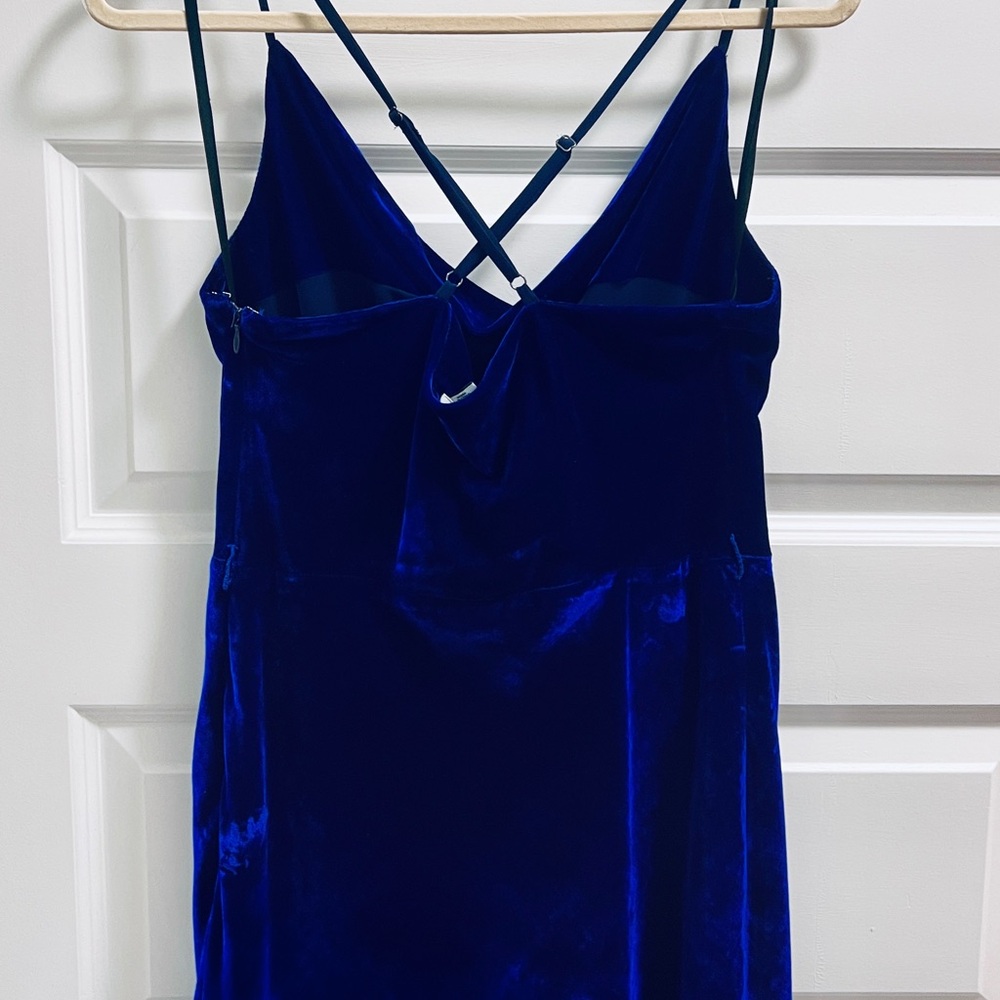 Adelyn Rae Zana Velvet Slipdress Cowl Neck Midi Dress in Sapphire Size L - Picture 8 of 9